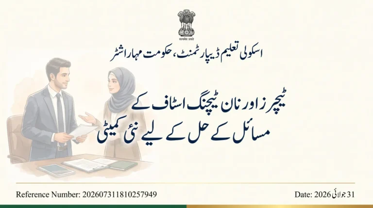 گورنمنٹ ریزولوشن، ٹیچرز اور نان ٹیچنگ اسٹاف کے مسائل کے حل کے لیے نئی کمیٹی