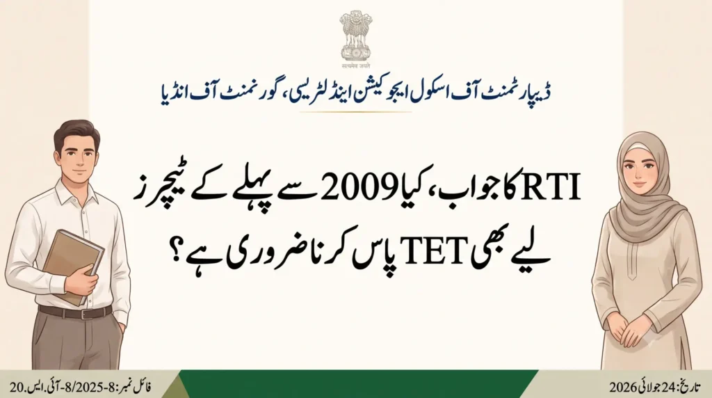 Government Order - TET Mandatory Rule under RTE Act - 2026